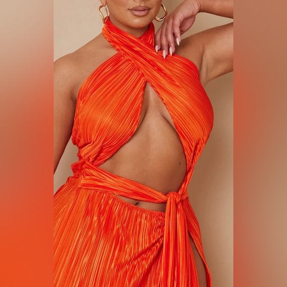 BRAND NEW PRETTY LITTLE THING SEXY ORANGE DRESS - Picture 5 of 5